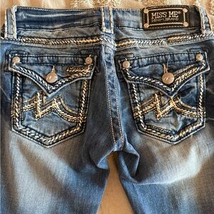 Miss Me Boot Cut Jeans with Embroidered Pockets